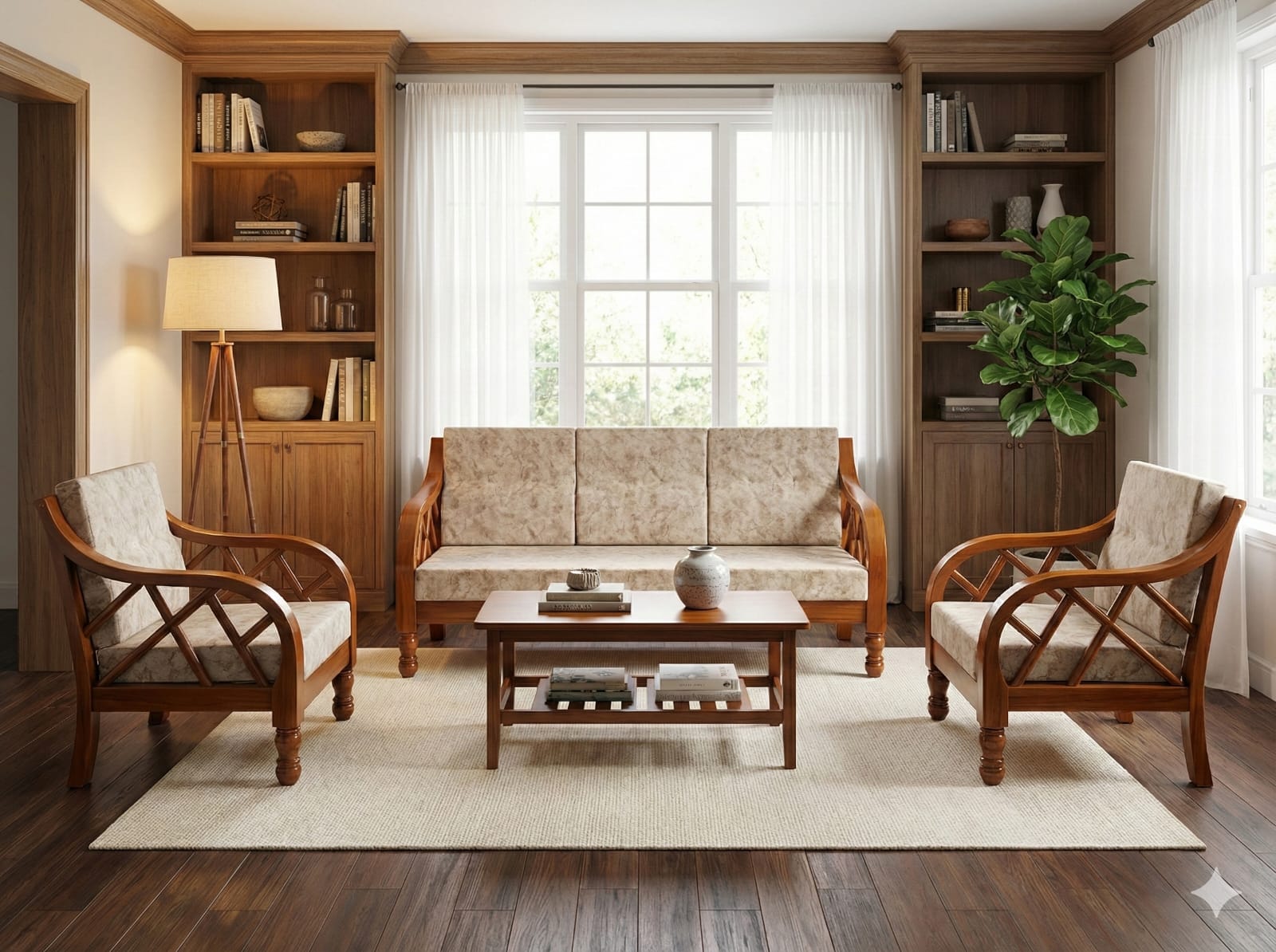 Wooden sofa cushion re-upholstery work in Madurai